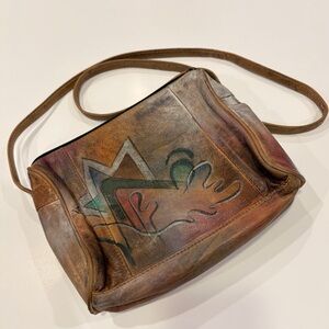 Anuschka Hand Painted Leather Crossbody Bag